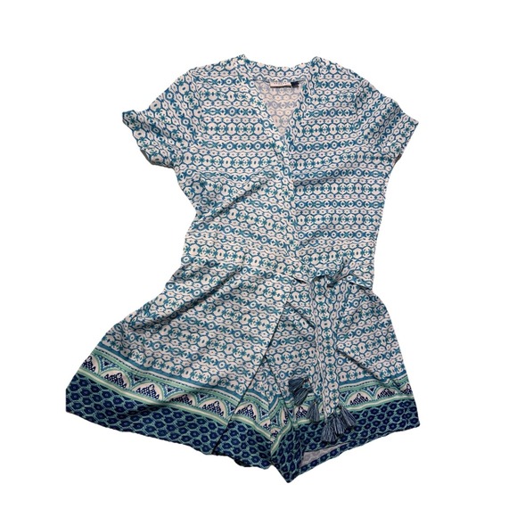 Cabana Life Pants - Cabana Life Aruba Blues Tassel Wrap Romper by Cabana Life. Size S‎ UPF 50 Resort